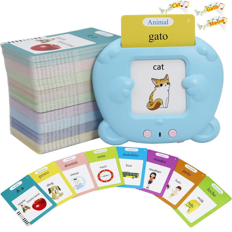 Spanish & English 510 Words Alphabet Bilingual Talking Flash Cards For 3 8