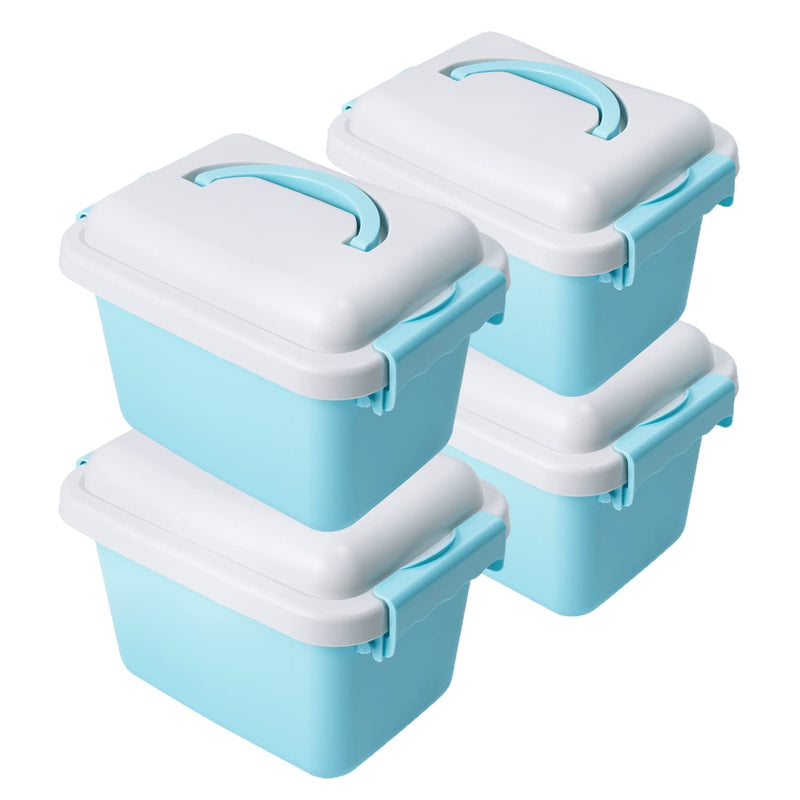 4 Pack Storage Latch Bins With Lids/Handle, Plastic Storage Containers
