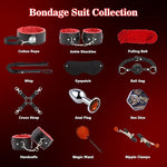 12-Piece BDSM Bondage Kit – Restraints, Anal Plug & Adult Toys for Couples (Red)
