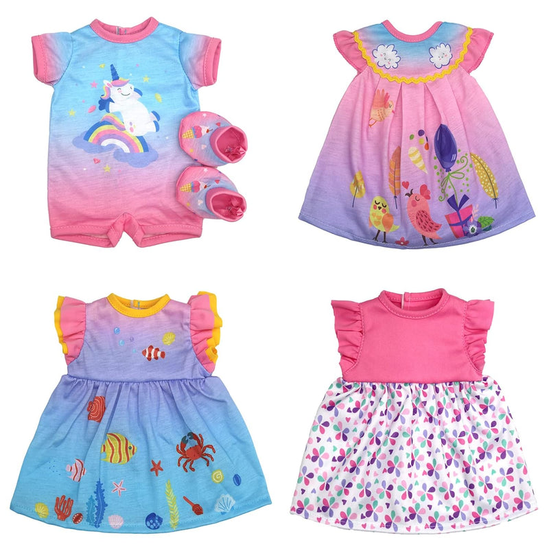 4 Pack Doll Clothes For 13 16 Inch Dolls, Dress For 13 16 Inches Dolls
