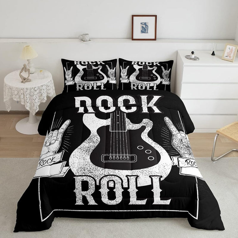 Guitar Bedding Set Twin Rock Music Bedding Comforter Sets Grunge Electric Guit