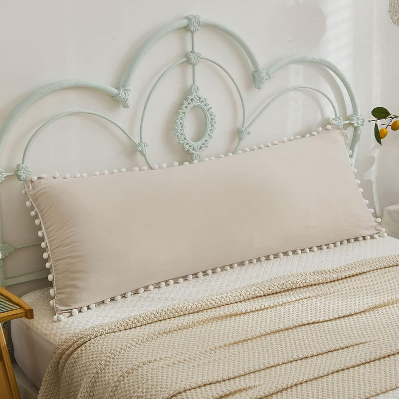 Body Pillow Cases,Beige Body Pillowcase 1 Pack,Ultra Soft Microfiber Body Pill