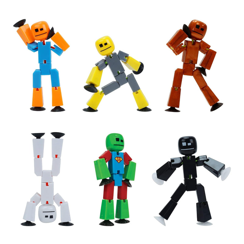 Zing Stikbot 6 Pack, Set of 6 Stikbot Collectable Action Figures, Create St