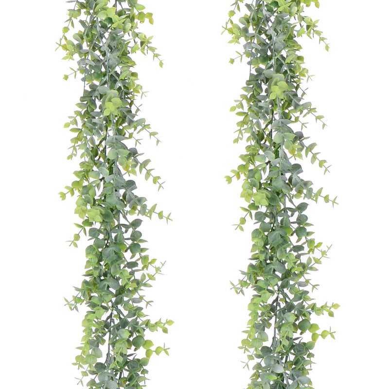 Artificial Vines Faux Eucalyptus Garland, 2 Pack Fake Eucalyptus Greenery Garl