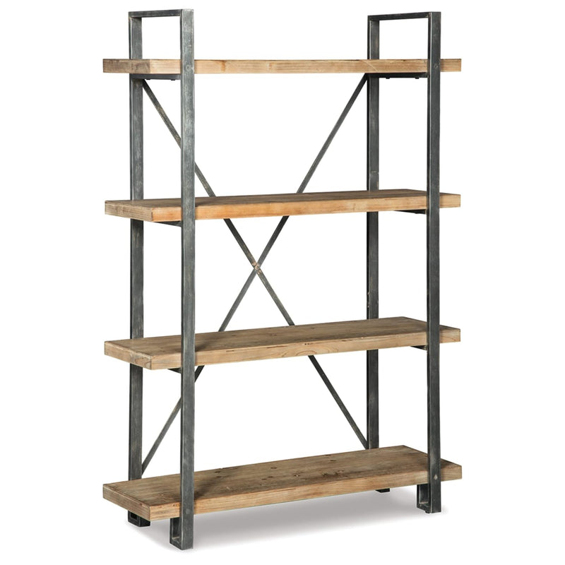 Signature Design By Ashley Forestmin Vintage 4 Tier Wood Bookcase, Light Brown