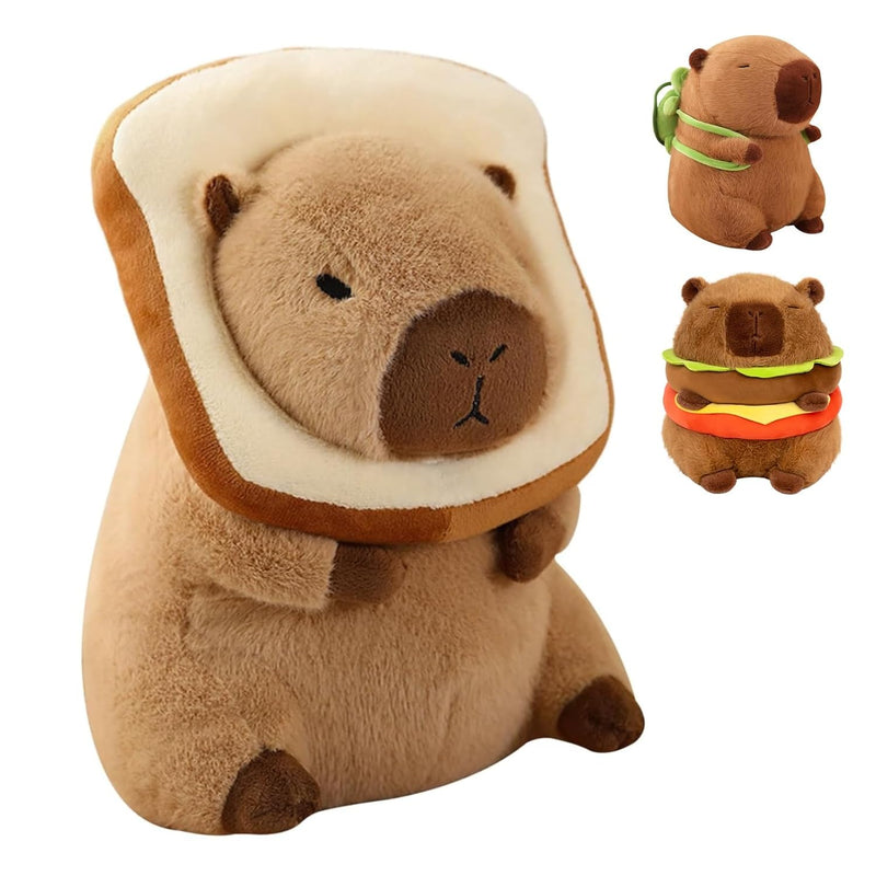 Cute Capybar Stuffed Animals With Wearable Toast Headsetwear Capybar, Gifts