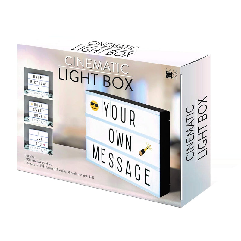 A4 Cinematic Light Box Sign - 105 Letters And Colour Emojis - Usb Or Battery O