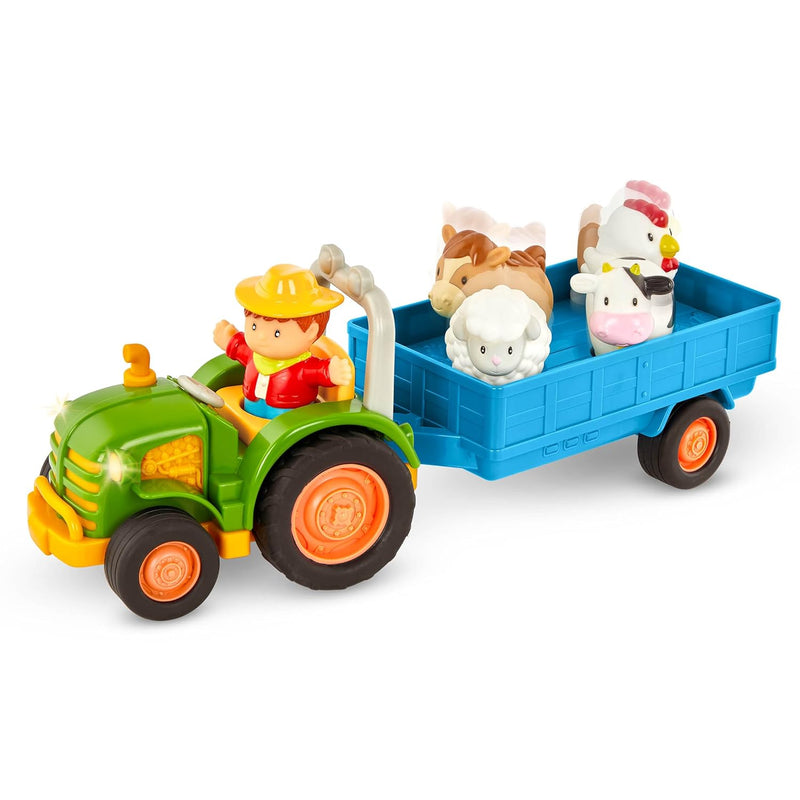 Battat – Farm Toys For Toddlers, Kids – Lights & Sounds Toy Tractor – 7Pc P