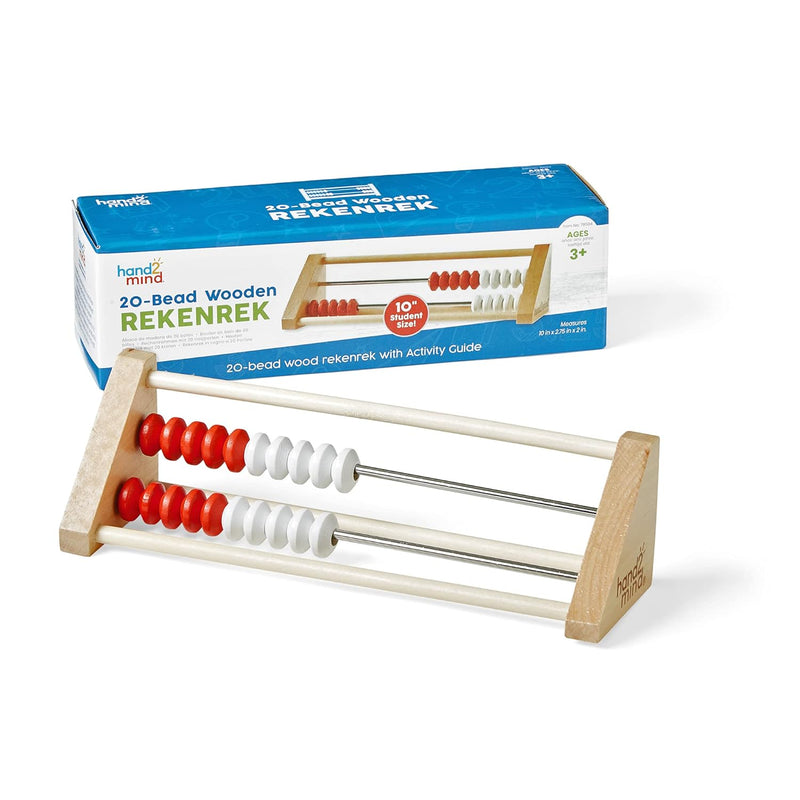 hand2mind 20 Bead Wooden Rekenrek, Abacus for Kids Math, Math Manipulatives