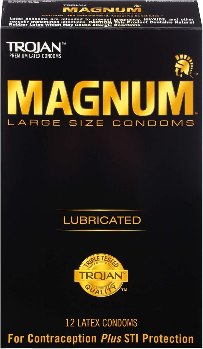 Magnum Large Size Lubricated Condoms, 12-Pack – Premium Fit & Comfort
