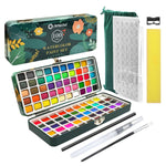 100 Colors Watercolor Paint Set with Metallic Finishes, Portable Metal Case