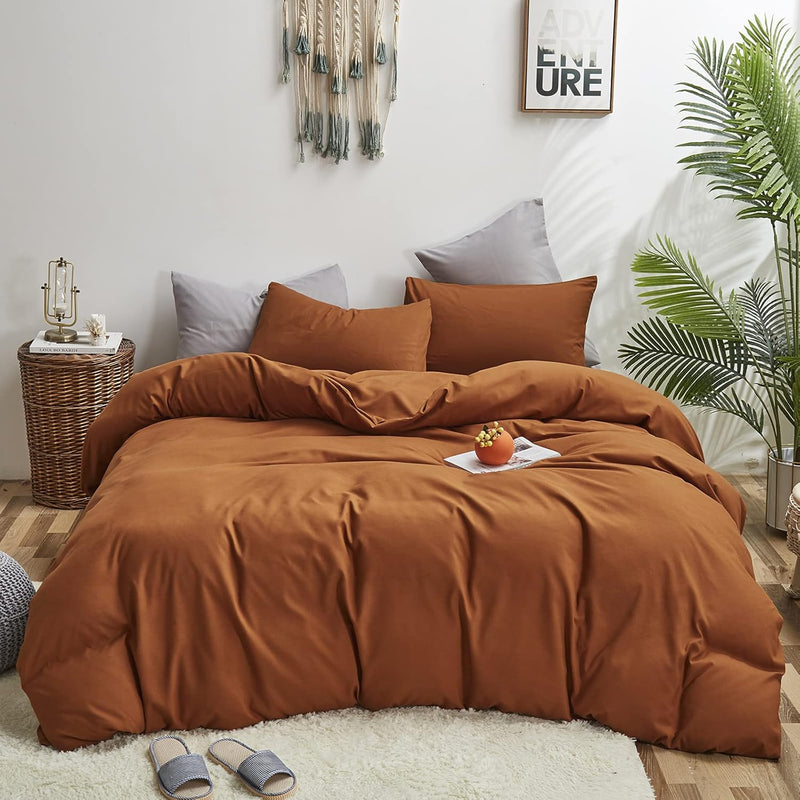 King Pumpkin Color Comforter Set Rust Bedding Comforter Set Burnt Orange Soft