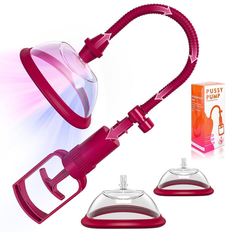 Pussy Pump Sex Toys For Women, Vagina Pump Women Sex Toys, Manual Vacuum Clit Pump Increased Sensitivity Powerful Suction Stimulate Clitoris Enhances Sexual Pleasure Tools For Women Red