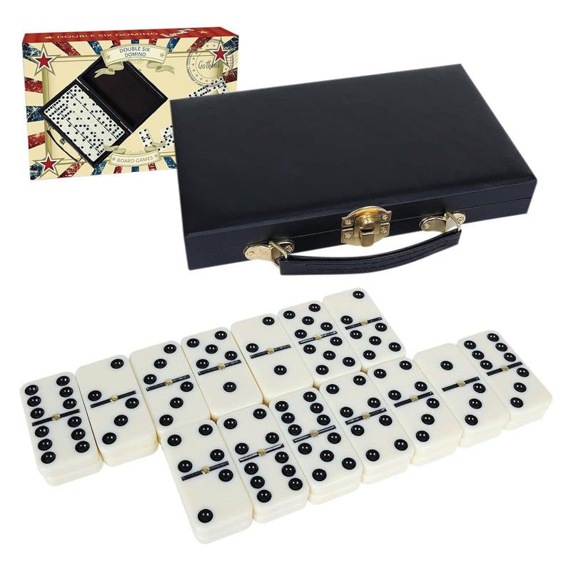Portable Professional Double 6 Dominos Set for Adults with Storage Box - 28