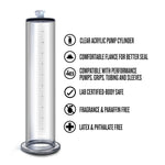 Performance Collection Penis Pump Systems Adult Sex Toy - 2.5 Inch, 12 Inch Acrylic Cylinder Laser Etched Measurements, Replacement Vacuum Tube, Nterchange Compatible, Male - Clear