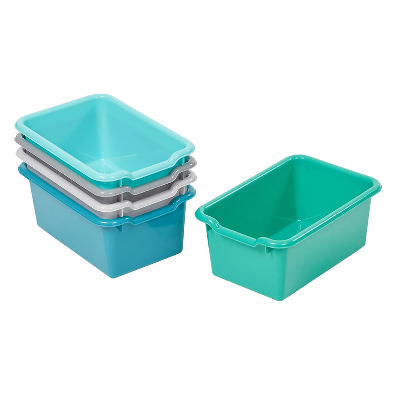 Scoop Front Storage Bin, Multipurpose Organization, Contemporary, 5-Piece