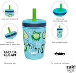 Campout and Camping Kelso Tumbler Set, Leak-Proof Screw-On Lid with Straw, Bundle for Kids Includes Plastic and Stainless Steel Cups with Bonus Sipper, 3pc Set, Non-BPA,15 fl oz