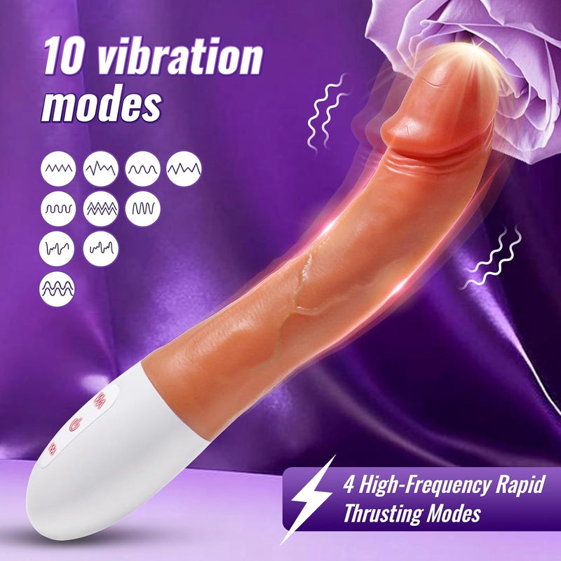 Realistic Dildo Sex Toys Vibrator 8.4 Inch Real Skin Dual Density Lifelike Penis With 4×10 Vibrating Modes Stimulator Anal Dildo Clitoral G-Spot Adult Toys For Women And Couple