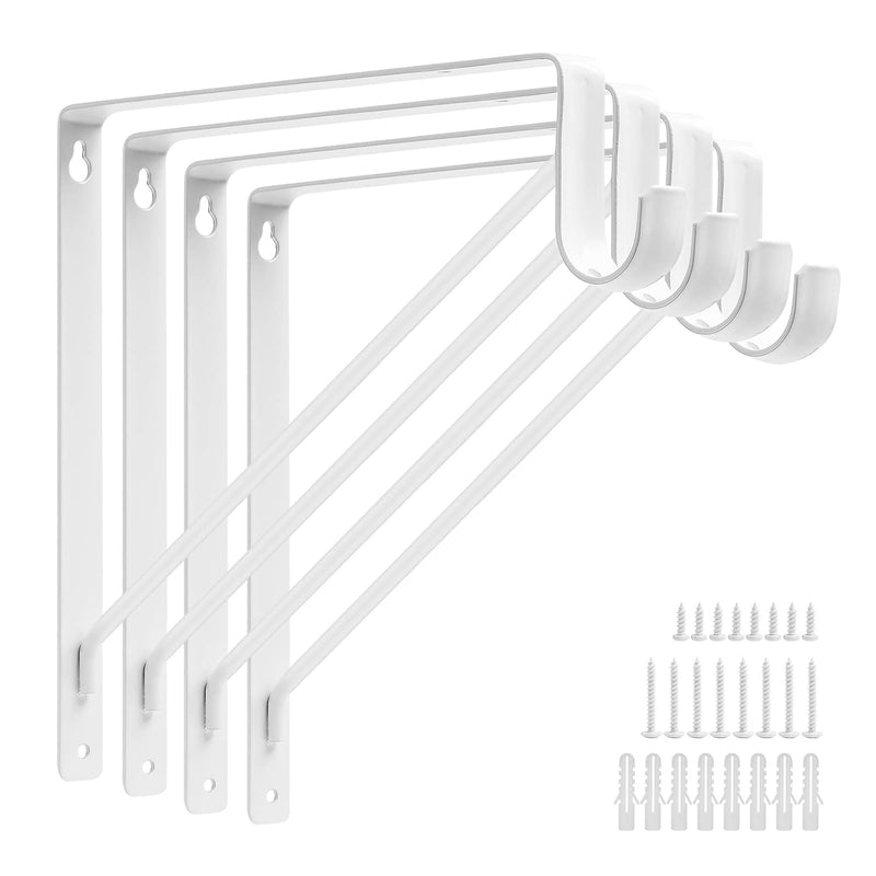 4Pcs Heavy Duty Wall Closet Rod Brackets 11 X 11 Inch, 1-3/8Inch Diameter Shelf