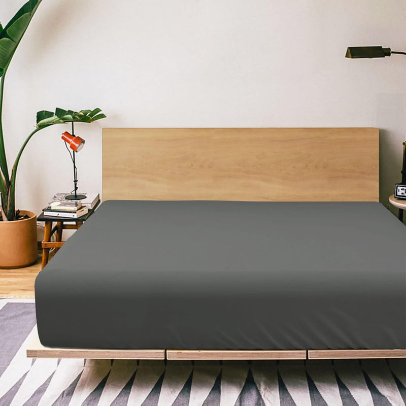 King Microfiber Fitted Bed Sheet Only, Ultra Soft And Wrinkle, Fade, Shrinkage