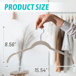 Premium Velvet Shirt Hangers 30 Pack, Non-Slip 360° Swivel Hook Slim Flocked Coat Hanger, Space Saving Felt Hanger for for Tank Top, Blouses, Strappy Dresses