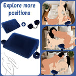 Adjustable Foam Position Pillow with Restraints – Support Cushion for Couples (Blue)