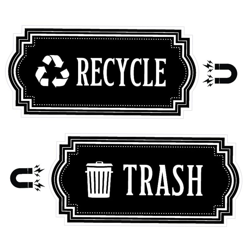 Recycle And Trash Logo Symbol - Elegant Golden Look For Trash Cans, Containers,