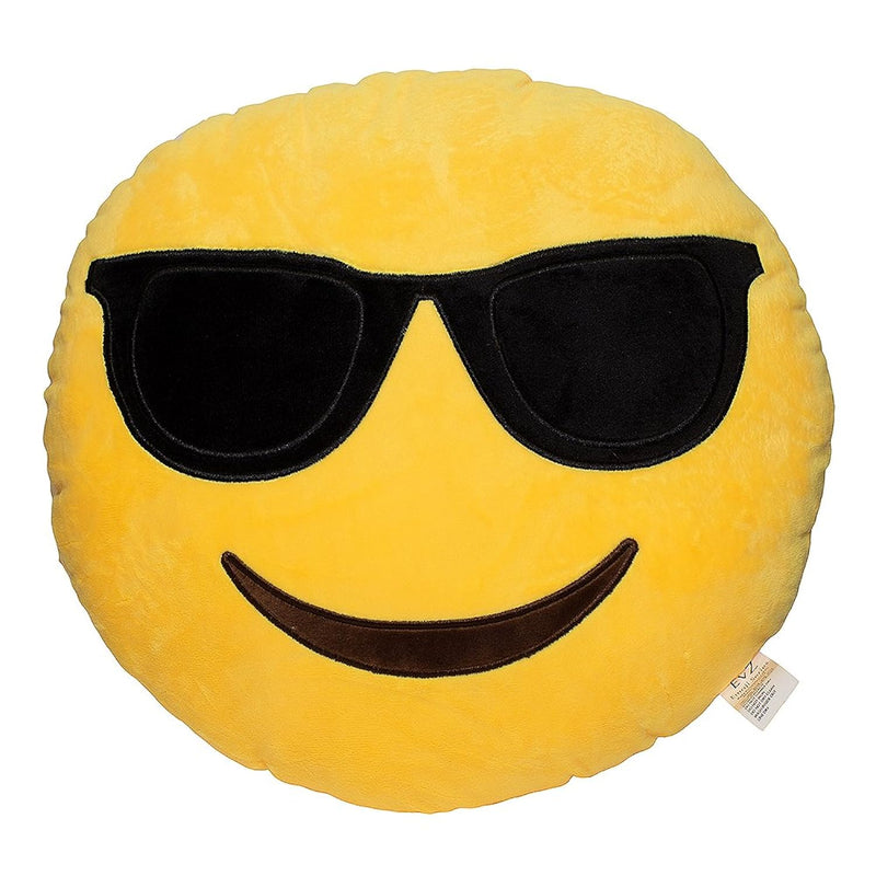 Emoji Sunglasses Face Emoticon Cushion Stuffed Plush Soft Pillow, Official