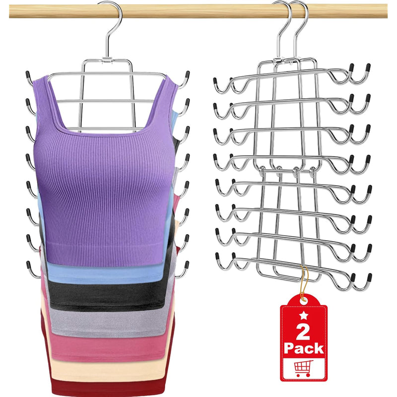 2Pcs Tank Top Hangers Space Saving Hanger Organizer Bra Hangers For Closet Organ