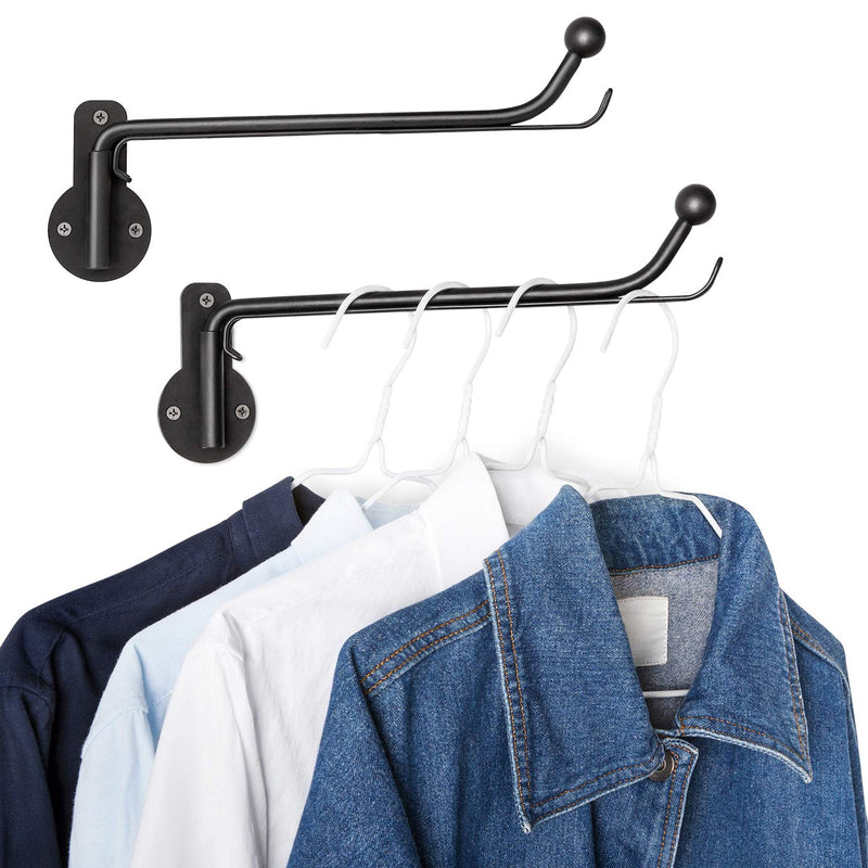 Wall Mounted Clothes Hanger With Swing Arm Holder Valet Hook Metal Hanging Laund