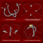 Sex Bondage Metal Handcuffs For Bdsm Restraints Games, Adult Sex Toys & Sm Games, Bondage Wrist Cross Lockable Handcuffs Couples Sex Toys, Silver