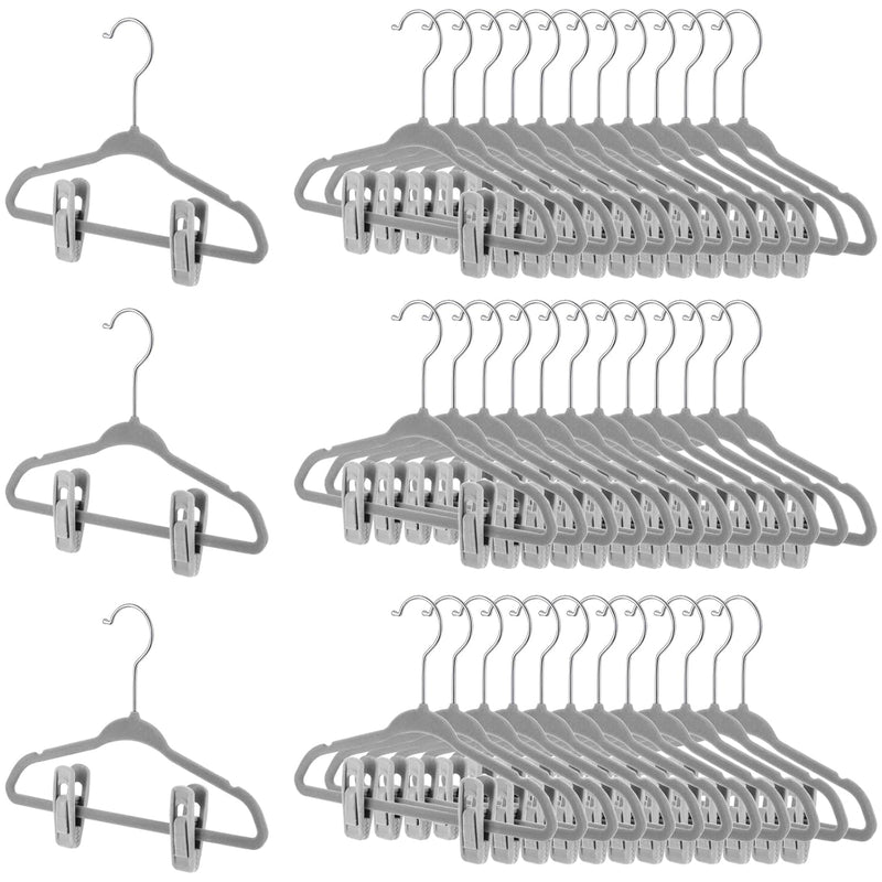 50 Pack Baby Velvet Hangers Baby Pants Hangers With Clips Toddler Infant Hangers