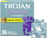 Ultra Thin Lubricated Condoms, 36 Count Value Pack, for Ultimate Sensitivity