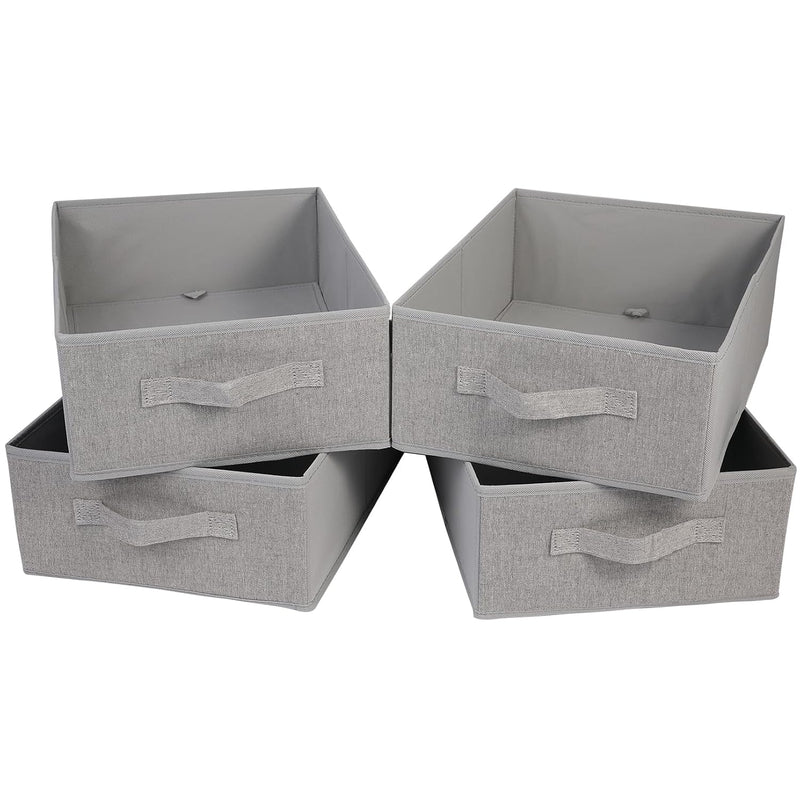 Foldable Storage Bins 4-Pack Fabric Closet Organizer With Handle Rectangle Stora