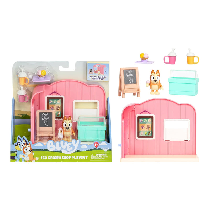 Mini Playsets Ice Cream Shop Playset Includes Articulated Bingo Figure And
