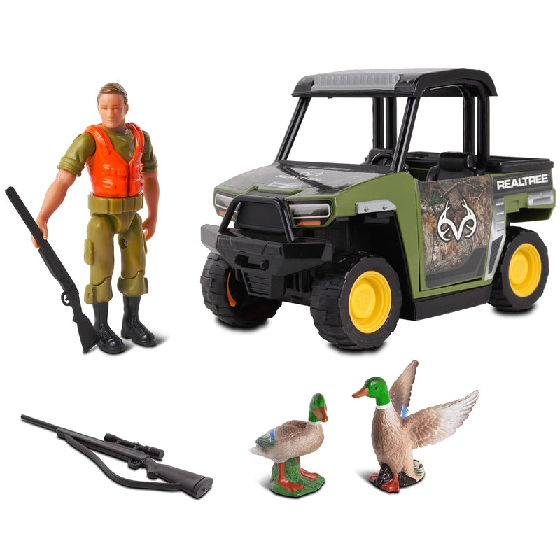 NKOK Realtree 1:18 Scale: UTV Duck Hunting Playset - 6 Piece Free-Wheel Pla