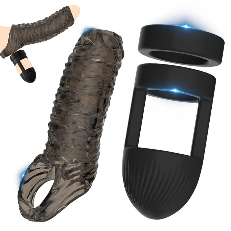 Silicone Testicle Toys Stretcher Reusable Cock Penis Extenders Sleeve Testicle Crusher Cbt Threaded Cock And Ball Torture Ring Penis Stretching Sex Restraints Bdsm Male Chastity Device Longer For Men
