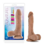 Blush Au Naturel Mister Perfect 8.5" Realistic Dildo With Balls – Dual Density Lifelike Beginners Penis With Suction Cup – Strap-On Compatible Flexible Dildo Sex Toy For Women, Men & Couples – Mocha