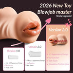 3-in-1 Male Masturbator with Oral, Vaginal & Anal Openings, 7.1-Inch Textured Sleeve