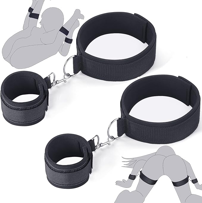 Adjustable Wrist-to-Thigh Restraint Set – Bondage Cuffs & Straps for Couples Play