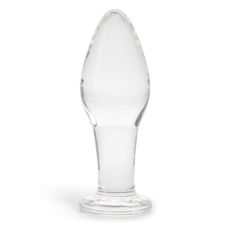 Pure Pleasure Butt Plug - 4 Inch Glass Anal Plug - Tapered Tip With Flared Base - Waterproof - Clear