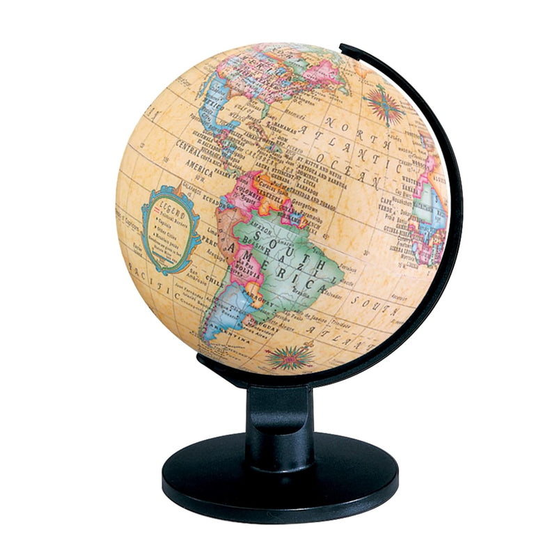 World Globe Antique Desktop 6" Spinning Globe For Kids And Geography Lovers