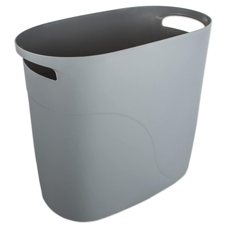 Plastic Small Trash Can Slim Waste Basket With Handles 3.2 Gallon Narrow Garbage