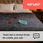 Waterproof Queen Bed Blanket for Couples, Washable Polyester & TPU Protection Cover
