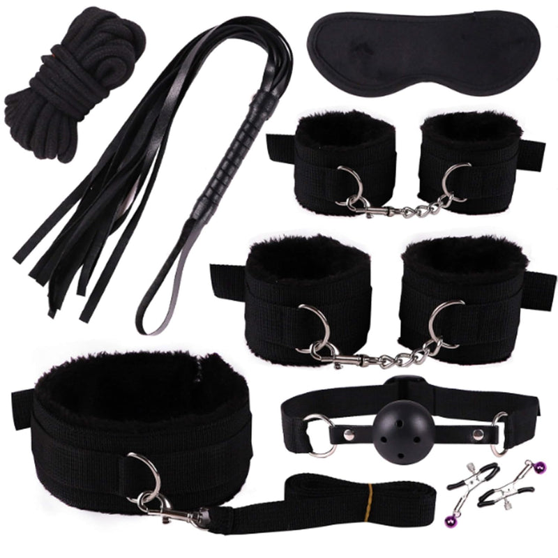 Bondage Kit Restraints Kit Sex Toys For Couples, Bsdm Kits For Couples, Bdsm Set, Adjustable Bondage Set Fuzzy Handcuffs Ball Gag Couples Sex Toys Bsdm Toys For Couples Bdsm Toys For Couples Sex Set