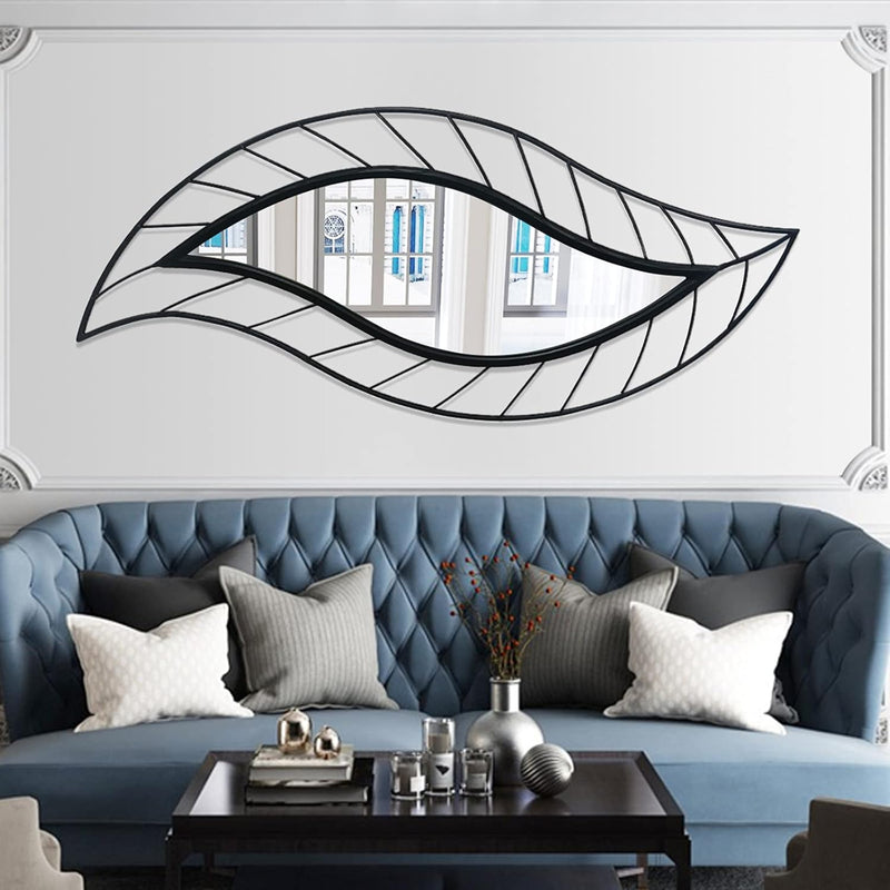 Wall Mirror Mounted Decorative Mirror Leaf Stylish Decor For Bathroom Vanity,