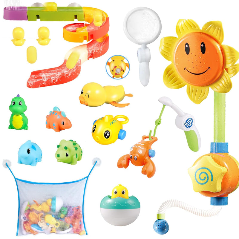 Bath Toys, Bathtub Toy With Shower Head, Slide Track For Toddles And Babies