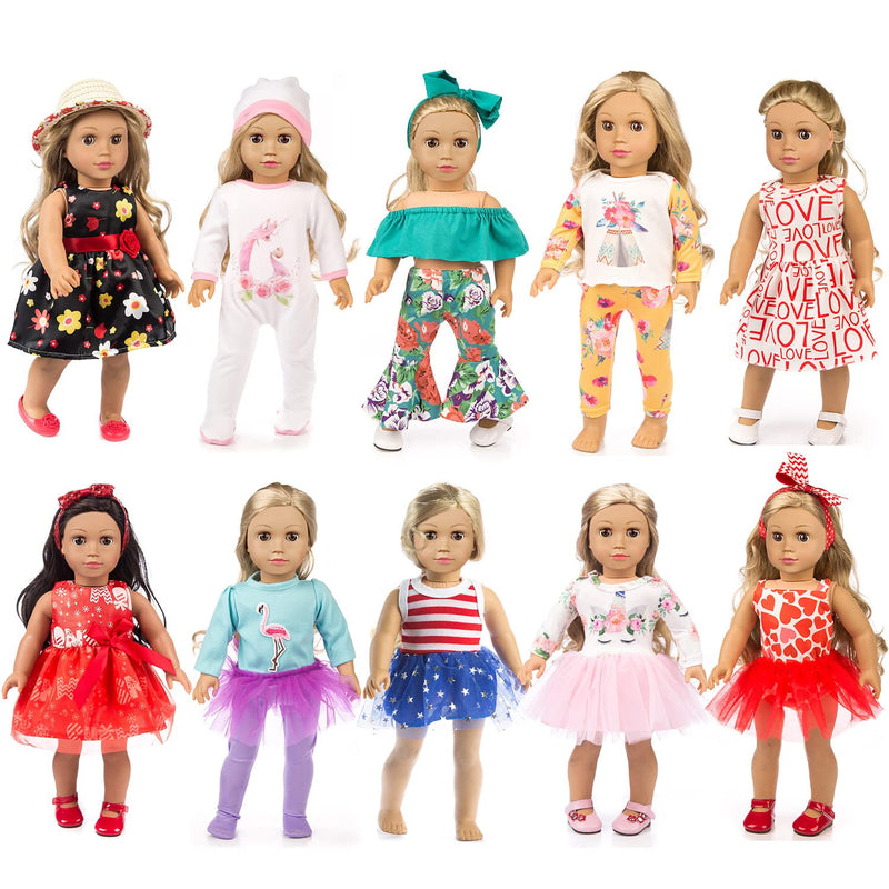 19 Pcs American Doll Clothes Gift For 18 Inch Doll Clothes And Accessories,