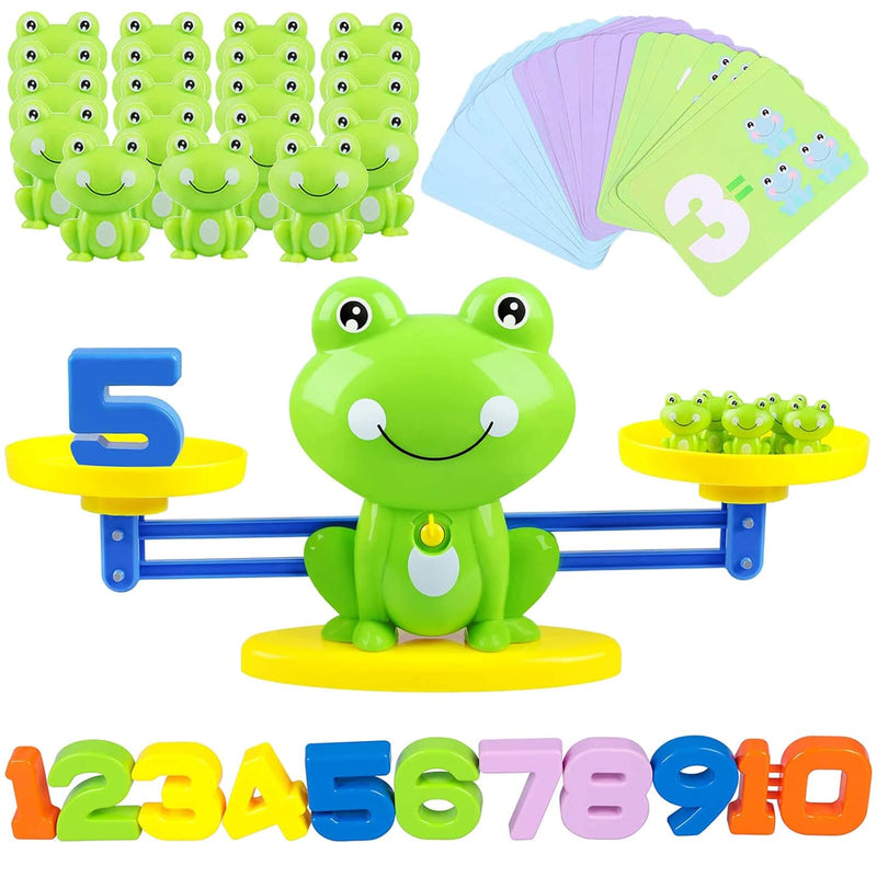 Learning Math Game, Stem Montessori Counting Toys With Frog Learning Card,