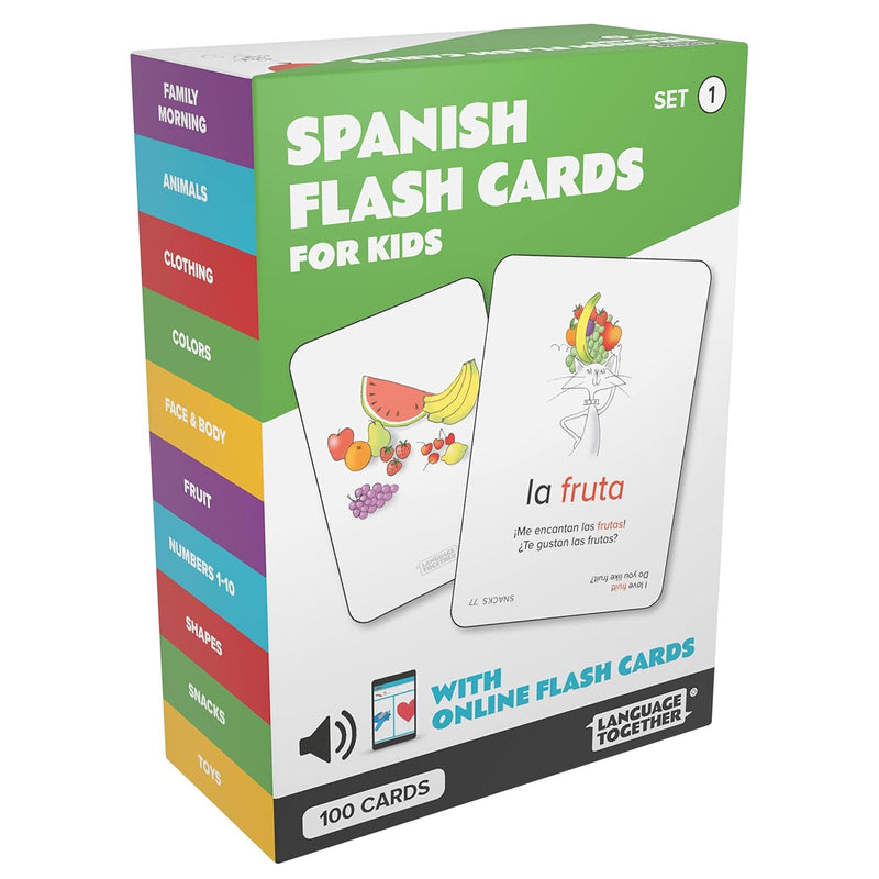 Spanish Flash Cards For Kids: 100 First Spanish Words With Online Audio Lea